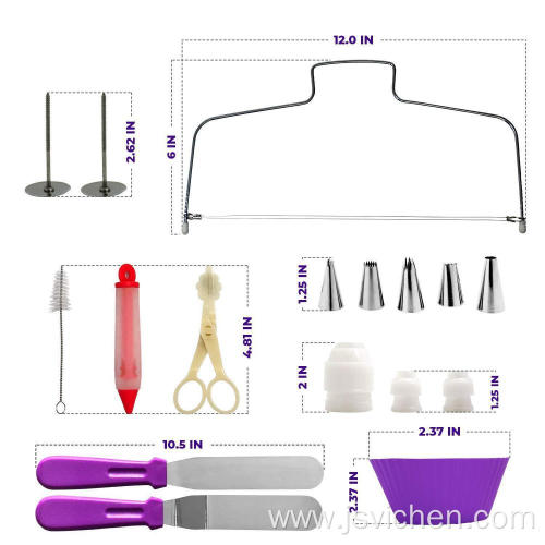 Cake Decor Decorating Supplies Tool Kit with Turntable